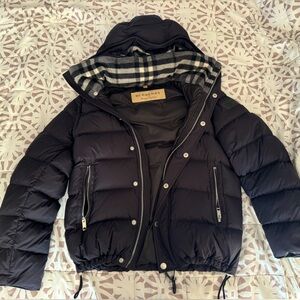 Black Burberry men’s puffer jacket size 48 equivalent to a size large